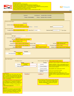 Insta Quote Insurance Form