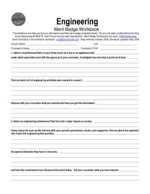 Engineering Merit Badge Worksheet - Fill Online, Printable, Fillable, Blank  | pdfFiller