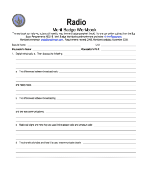 Radio Merit Badge Workbook