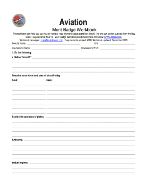 Aviation Merit Badge Workbook
