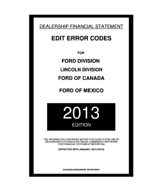Ford Dealer Financial Statement
