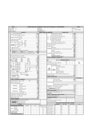Ford Motor Company Dealer Financial Statement