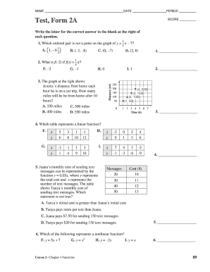 Form 2A Math Test