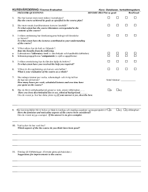 Course Evaluation Form