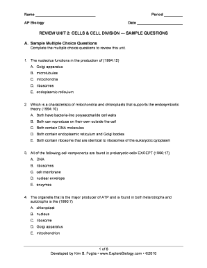AP Biology Unit 2 Review Questions