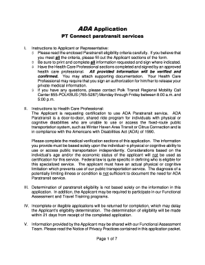 ADA Paratransit Application Form