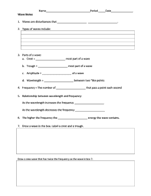 Wave Notes Worksheet