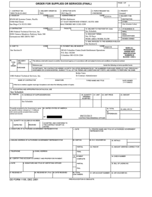 US Federal Purchase Order Form
