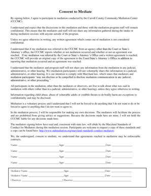 Consent to Mediate Form