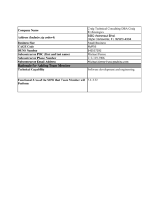 Subcontractor Information Form
