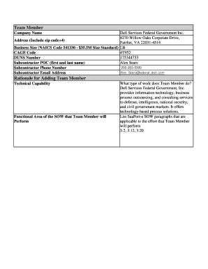 Team Member Information Form