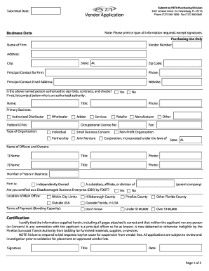 Vendor Application Form