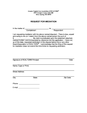 Request for Mediation Form
