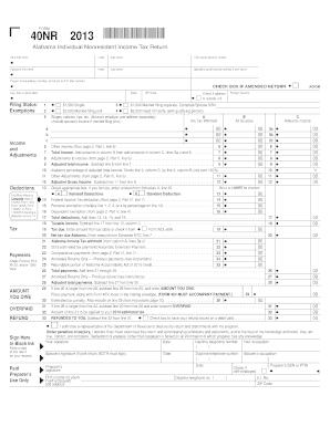 Alabama Individual Nonresident Income Tax Return
