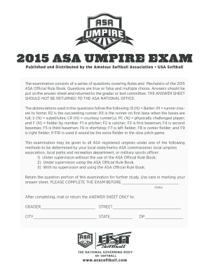 2015 ASA Umpire Exam
