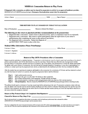 If diagnosed with a concussion, an athlete must be cleared for progression to activity by an approved healthcare provider, - mshsaa