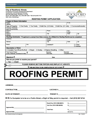 Roofing Permit Application