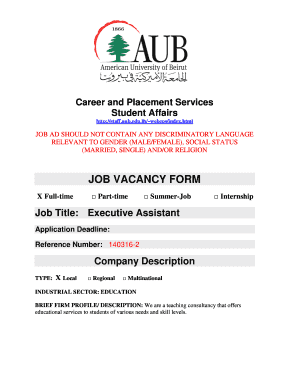 Job Vacancy Form