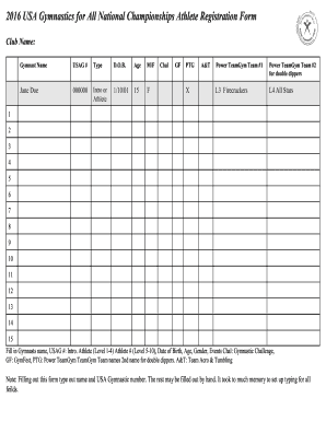 2016 USA Gymnastics for All National Championships Athlete