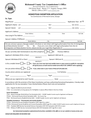 Georgia Homestead Exemption Application
