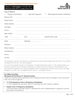 Pregnancy Notification Form