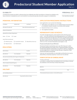 Predoctoral Student Member Application