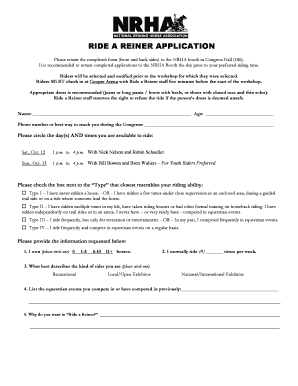 Ds 2029 form sample - RIDE A REINER APPLICATION