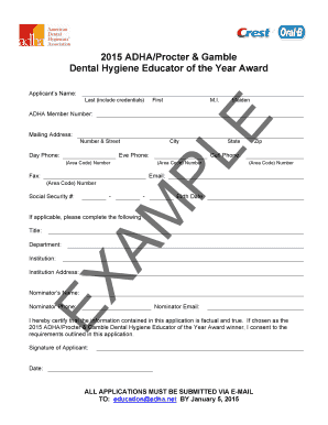 Educator of the Year Award Application - Final - ADHA