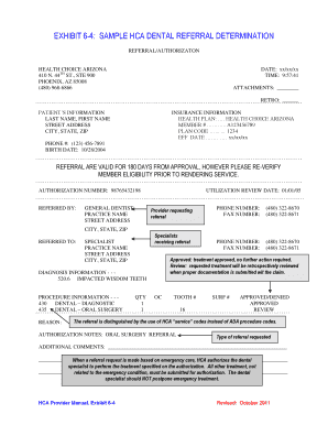 HCA Dental Referral Determination