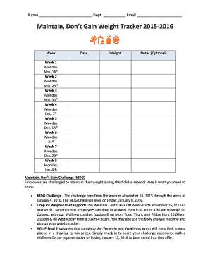 Maintain Dont Gain Weight Tracker 2015-2016 - myhssorg