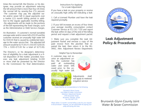 Leak Adjustment Request Form