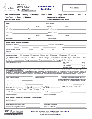 Alberta Electrical Permit Application