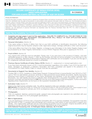 Secure Certificate of Indian Status Application