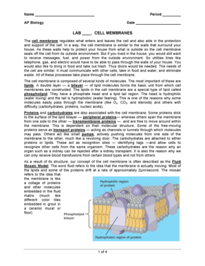AP Biology Cell Membrane Lab