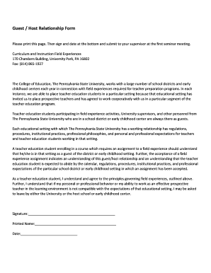 Guest Host Relationship Agreement