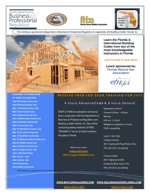 Florida Building Code Training Registration Form