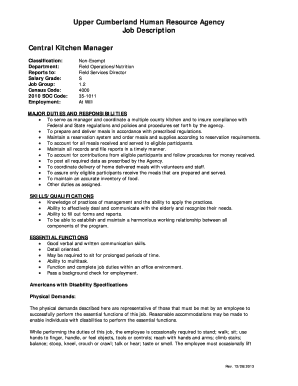 Central Kitchen Manager