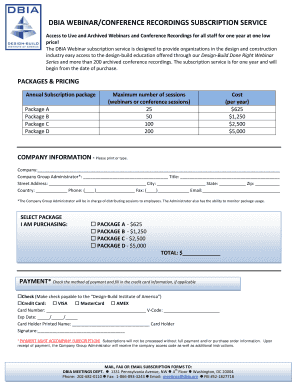 DBIA WEBINARCONFERENCE RECORDINGS SUBSCRIPTION SERVICE