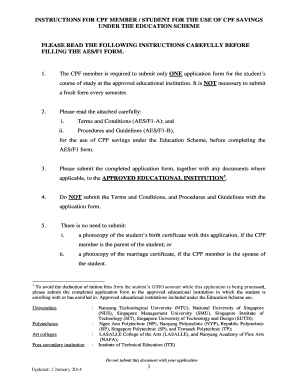 CPF Education Scheme Application Form