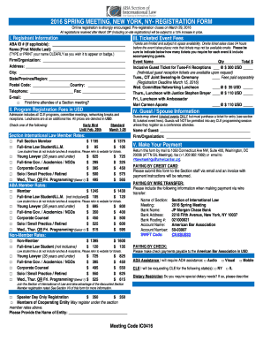 2016 Spring Meeting Registration Form