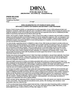 DONA Press Release Template