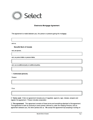 Electronic Mortgage Agreement