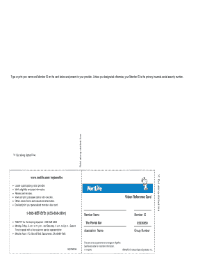 MetLife Vision Member Reimbursement Form