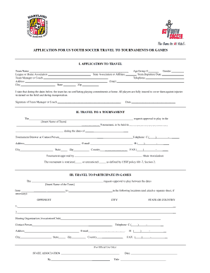 US Youth Soccer Travel Application