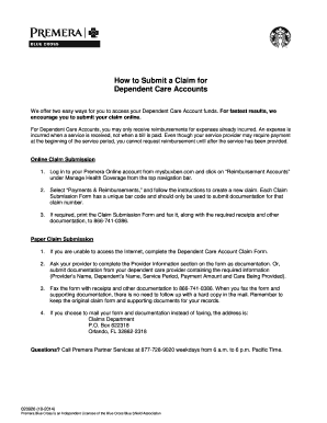 Dependent Care Account Claim Form