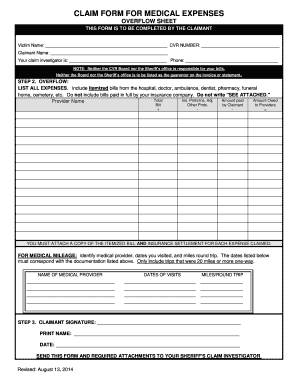 Claim Form for Medical Expenses