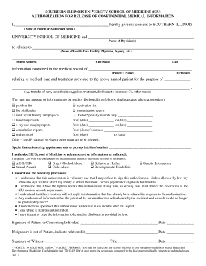 Authorization for Release of Confidential Medical Information