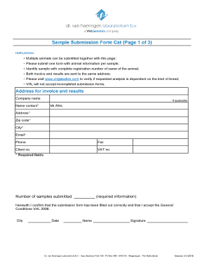 Cat Genetic Testing Submission Form
