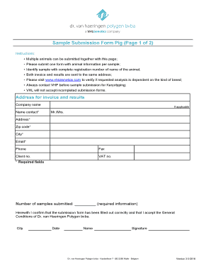 Pig Genetic Analysis Submission Form