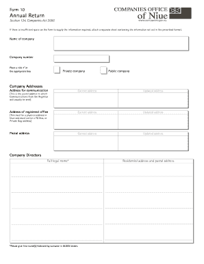 Form 10 Annual Return